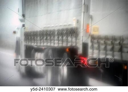 truck on a highway in heavy rain, Germany. View Large Photo Image Stock Photo - truck on a highway in heavy rain, Germany.. Fotosearch