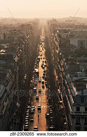 Victor Hugo Avenue, View from Arc de Triomphe; Paris, France. View Large Photo Image Stock Photography - Victor Hugo Avenue, View from Arc de Triomphe; Paris, France.. Fotosearch