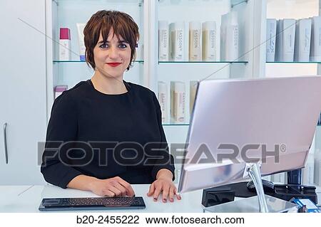 Woman. Hairdresser salon reception. Hairdressers and Beauty Clinic. Hair salon. View Large Photo Image Stock Image - Woman. Hairdresser salon reception. Hairdressers and Beauty Clinic. Hair salon.. Fotosearch