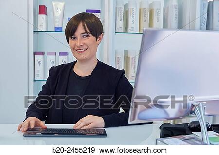 Woman. Hairdresser salon reception. Hairdressers and Beauty Clinic. Hair salon. View Large Photo Image Stock Photo - Woman. Hairdresser salon reception. Hairdressers and Beauty Clinic. Hair salon.. Fotosearch