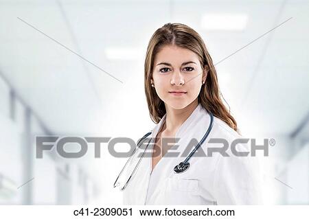 Woman working in a hospital. View Large Photo Image Stock Image - Woman working in a hospital.. Fotosearch