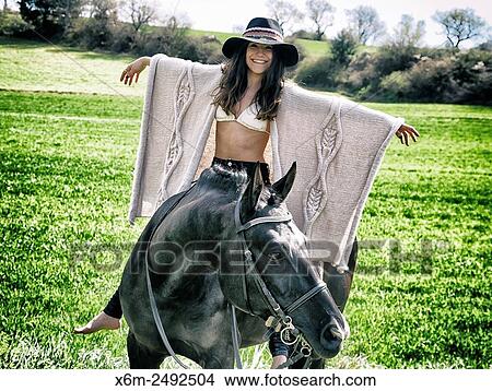 Young girl and horse. Ayegui, Navarre, Spain. View Large Photo Image Picture - Young girl and horse. Ayegui, Navarre, Spain.. Fotosearch