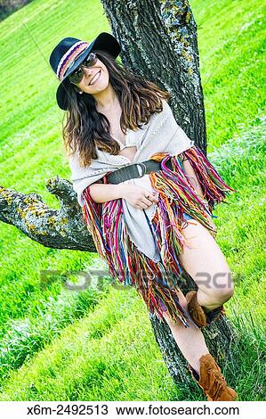 Stock Image - Young girl. Ayegui, Navarre, Spain.. Fotosearch