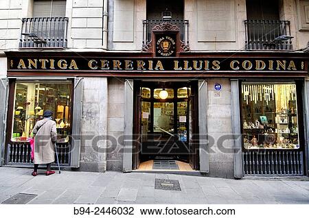 Antiga cerería Lluis Codina. Created in 1825. Old Chandlery Lluis Codina. 2, Bisbe street. Gothic quarter. Ciutat Vella district. Barcelona. Catalonia. Spain. View Large Photo Image Stock Image - Antiga cerería Lluis Codina. Created in 1825. Old Chandlery Lluis Codina. 2, Bisbe street. Gothic quarter. Ciutat Vella district. Barcelona. Catalonia. Spain.. Fotosearch