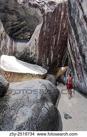 Picture - Exploring The Baths, Virgin Gorda.. Fotosearch