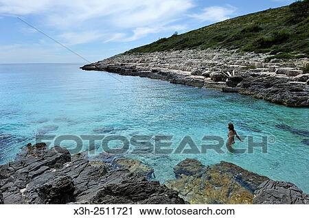 Stock Image - Perna inlet, Palmizana, St Clement island, Hell´s Islands Pakleni, Hvar city, Hvar island, Croatia, Southeast Europe.. Fotosearch