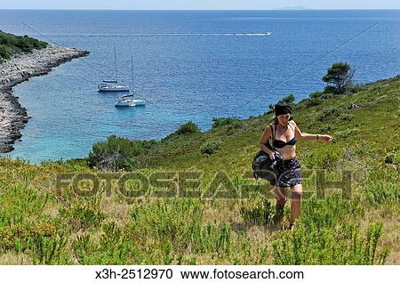 Stock Image - Perna inlet, Palmizana, St Clement island, Hell´s Islands Pakleni, Hvar city, Hvar island, Croatia, Southeast Europe.. Fotosearch