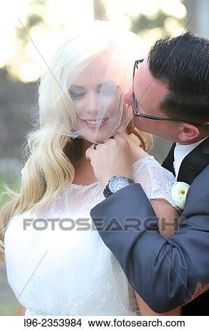 Picture - Retro bride and groom happy in a moment after the wedding. Fotosearch