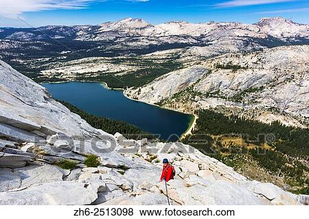 Rock climber on Tenaya Peak, Tuolumne Meadows, Yosemite National Park, California USA. View Large Photo Image Stock Photo - Rock climber on Tenaya Peak, Tuolumne Meadows, Yosemite National Park, California USA.. Fotosearch