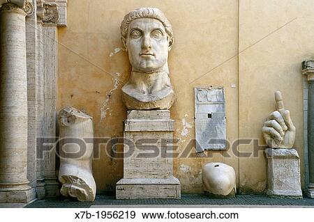 Rome. Italy. Remains of the huge 4th C AD statue of Emperor Constantine I, Palazzo dei Conservatori, Capitoline Museums. View Large Photo Image Stock Photo - Rome. Italy. Remains of the huge 4th C AD statue of Emperor Constantine I, Palazzo dei Conservatori, Capitoline Museums.. Fotosearch
