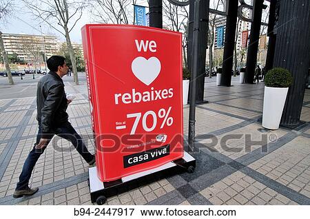 Sale discount, Barcelona. Catalonia, Spain. View Large Photo Image Stock Photo - Sale discount, Barcelona. Catalonia, Spain.. Fotosearch