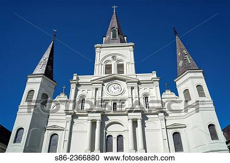 St. Louis Catholic Cathedral, Jackson Square, French Quarter, New Orleans, LA. View Large Photo Image Stock Image - St. Louis Catholic Cathedral, Jackson Square, French Quarter, New Orleans, LA.. Fotosearch