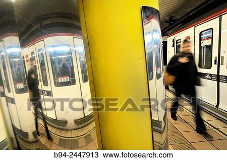 Subway station. Barcelona. Catalonia. Spain. View Large Photo Image Stock Image - Subway station. Barcelona. Catalonia. Spain.. Fotosearch