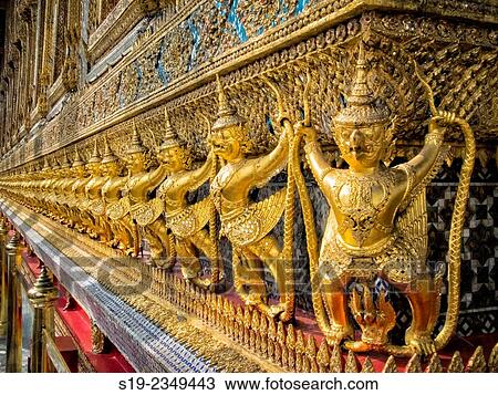 Thailand, Bangkok, Imperial Palace, View of gold colored figurines View Large Photo Image Stock Image - Thailand, Bangkok, Imperial Palace, View of gold colored figurines. Fotosearch