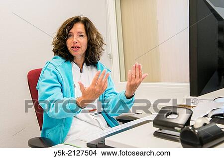 Tilburg, Netherlands. Female head of first aid ward in a hospital. View Large Photo Image Picture - Tilburg, Netherlands. Female head of first aid ward in a hospital.. Fotosearch