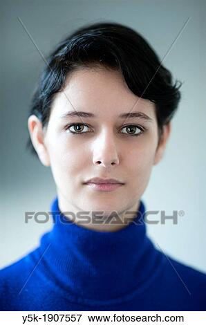 Tilburg, Netherlands. Soft studio-portrait of a young brunette View Large Photo Image Stock Photo - Tilburg, Netherlands. Soft studio-portrait of a young brunette. Fotosearch