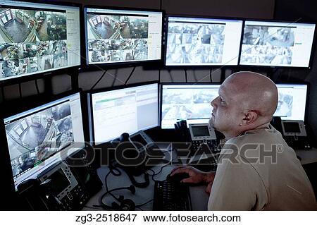 Video surveillance, control room with monitor wall. View Large Photo Image Stock Photo - Video surveillance, control room with monitor wall.. Fotosearch