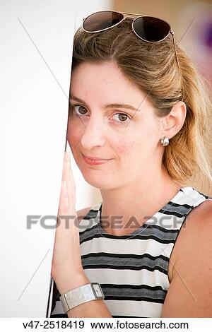 Stock Photo - Woman Happy smiling. Fotosearch