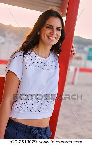 Young girl 19 years. Hendaye beach. Aquitaine. France. View Large Photo Image Stock Photo - Young girl 19 years. Hendaye beach. Aquitaine. France.. Fotosearch