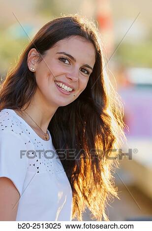 Stock Photography - Young girl 19 years. Hendaye. Aquitaine. France.. Fotosearch