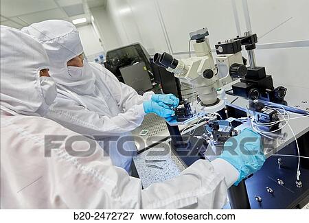 Stock Photo - 4 point probe station. Cleanroom. Nanotechnology. Laboratory. CIC nanoGUNE Nano science Cooperative Research Center. Donostia. San Sebastian. Gipuzkoa. Basque Country. Spain.. Fotosearch