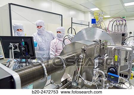 Stock Image - 4 wave Ion miller system. Cleanroom. Nanotechnology. Laboratory. CIC nanoGUNE Nano science Cooperative Research Center. Donostia. San Sebastian. Gipuzkoa. Basque Country. Spain.. Fotosearch
