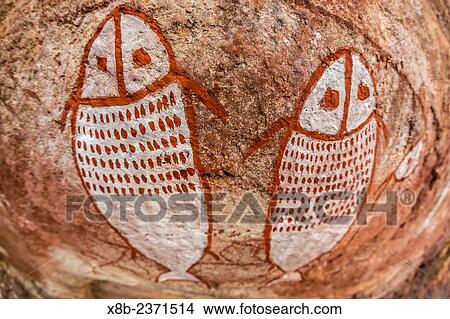 Aboriginal Wandjina cave artwork in sandstone caves at Freshwater Bay, Kimberley, Western Australia, Australia. View Large Photo Image Picture - Aboriginal Wandjina cave artwork in sandstone caves at Freshwater Bay, Kimberley, Western Australia, Australia.. Fotosearch