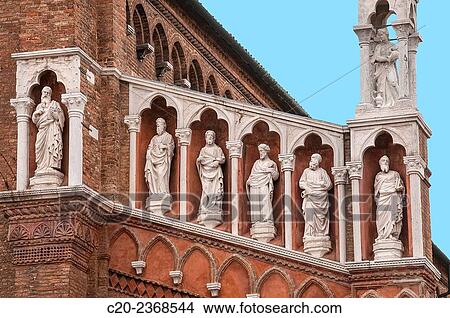 Apostles statues, porch of Madonna del Orto church (14thc. ) Cannaregio quarter, Venice, Italy. View Large Photo Image Picture - Apostles statues, porch of Madonna del Orto church (14thc. ) Cannaregio quarter, Venice, Italy.. Fotosearch