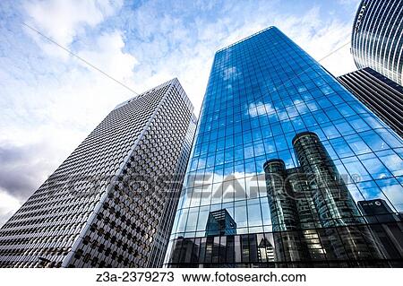 Stock Image - Ariane, Tour EDF and Tour Opus12 at Paris-La D? fense, France.. Fotosearch