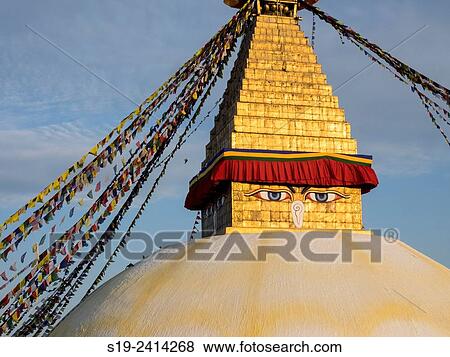 Boudhanath Stupa, Kathmandu, Nepal View Large Photo Image Stock Photo - Boudhanath Stupa, Kathmandu, Nepal. Fotosearch