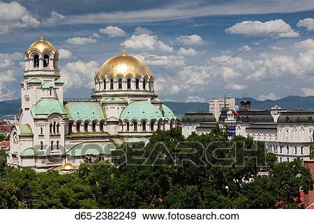 Bulgaria, Sofia, Ploshtad Alexander Nevski Square, Aleksander Nevski Church, elevated view, daytime. View Large Photo Image Stock Photo - Bulgaria, Sofia, Ploshtad Alexander Nevski Square, Aleksander Nevski Church, elevated view, daytime.. Fotosearch