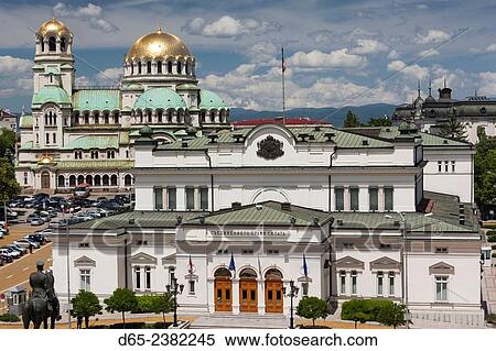 Bulgaria, Sofia, Ploshtad Narodno Sabranie Square, National Assembly building, and Alexander Nevski Cathedral, elevated view. View Large Photo Image Stock Photography - Bulgaria, Sofia, Ploshtad Narodno Sabranie Square, National Assembly building, and Alexander Nevski Cathedral, elevated view.. Fotosearch