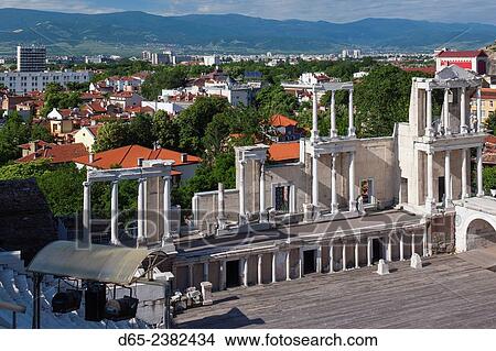 Bulgaria, Southern Mountains, Plovdiv, Old Plovdiv, Roman Amphitheater. View Large Photo Image Picture - Bulgaria, Southern Mountains, Plovdiv, Old Plovdiv, Roman Amphitheater.. Fotosearch