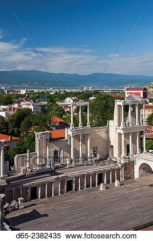 Bulgaria, Southern Mountains, Plovdiv, Old Plovdiv, Roman Amphitheater. View Large Photo Image Stock Photography - Bulgaria, Southern Mountains, Plovdiv, Old Plovdiv, Roman Amphitheater.. Fotosearch