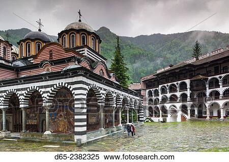 Bulgaria, Southern Mountains, Rila, Rila Monastery, exterior. View Large Photo Image Stock Photography - Bulgaria, Southern Mountains, Rila, Rila Monastery, exterior.. Fotosearch