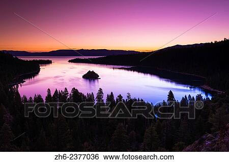 Dawn light over Emerald Bay on Lake Tahoe, Emerald Bay State Park, California USA. View Large Photo Image Stock Photograph - Dawn light over Emerald Bay on Lake Tahoe, Emerald Bay State Park, California USA.. Fotosearch