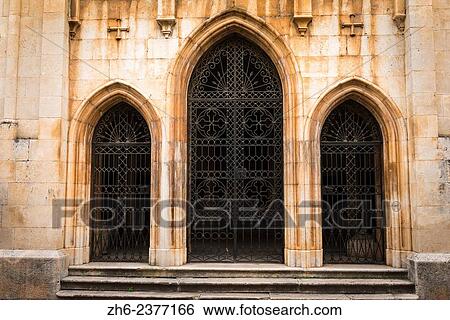 Stock Photograph - Entrance to the Church of St. Spiridon, Skradin, Dalmatia, Croatia.. Fotosearch
