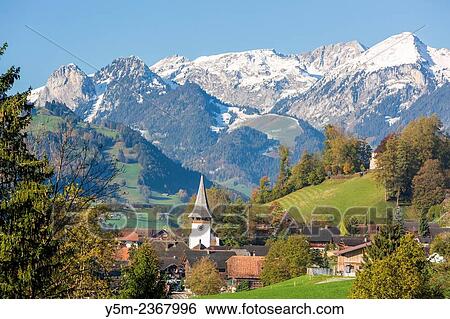 Erlenbach im Simmental, Kanton Bern, Switzerland. View Large Photo Image Stock Photograph - Erlenbach im Simmental, Kanton Bern, Switzerland.. Fotosearch