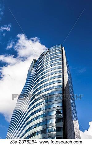 Euler Hermes Headquarters, skyscraper of La D? fense, Europe's largest purpose-built business district, Paris, France. View Large Photo Image Picture - Euler Hermes Headquarters, skyscraper of La D? fense, Europe's largest purpose-built business district, Paris, France.. Fotosearch
