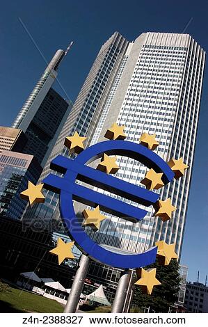 Euro logo, Frankfurt, Germany. View Large Photo Image Stock Photo - Euro logo, Frankfurt, Germany.. Fotosearch