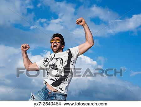 Picture - Excited man.. Fotosearch