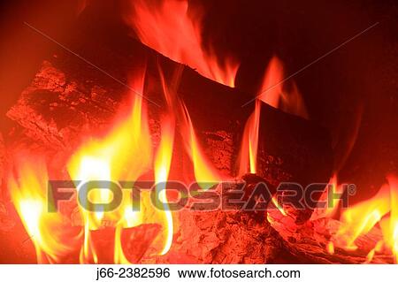 Stock Photograph - fire in a fireplace.. Fotosearch