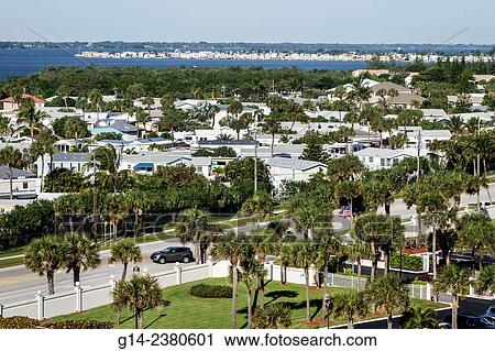 Florida, Jensen Beach, Hutchinson Island, Route A1A, Indian River Lagoon, aerial, prefabricated homes View Large Photo Image Stock Image - Florida, Jensen Beach, Hutchinson Island, Route A1A, Indian River Lagoon, aerial, prefabricated homes. Fotosearch