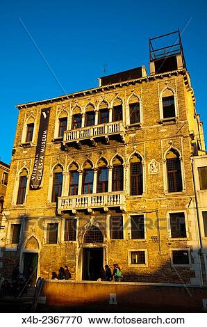 Stock Image - Glass + A Museum, glassware and jewellery museum, Dorsoduro district, Venice, Italy.. Fotosearch