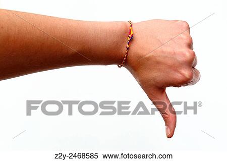 Stock Photography - Hand with thumb pointing down.. Fotosearch
