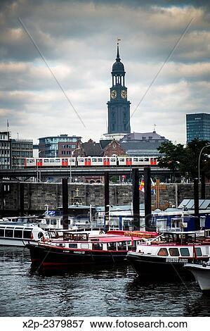 Harbor at Hamburg, Germany. View Large Photo Image Stock Photo - Harbor at Hamburg, Germany.. Fotosearch
