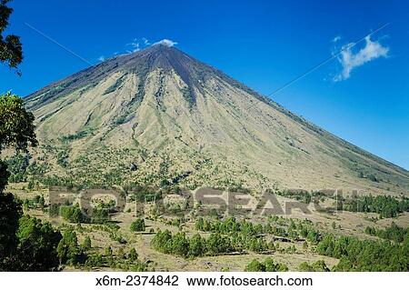Stock Image - Inerie volcano. Flores island. Indonesia, Asia.. Fotosearch