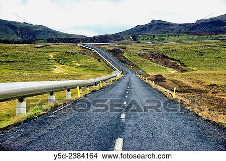 inland of Iceland, on a road number 435 to Nesjavellir - Geothermal station, near Thingvellir, Southwestern Iceland. View Large Photo Image Picture - inland of Iceland, on a road number 435 to Nesjavellir - Geothermal station, near Thingvellir, Southwestern Iceland.. Fotosearch