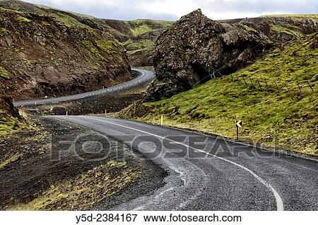 inland of Iceland, on a road number 435 to Nesjavellir - Geothermal station, Iceland. View Large Photo Image Stock Photo - inland of Iceland, on a road number 435 to Nesjavellir - Geothermal station, Iceland.. Fotosearch
