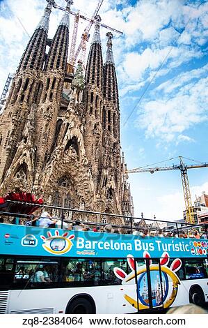 Picture - La Sagrada Familia - the impressive basilica designed by Gaudi.. Fotosearch